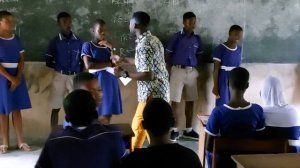 Ellis Ferdinand conducts Reading Competition for Osae Krodua Anglican JHS Students