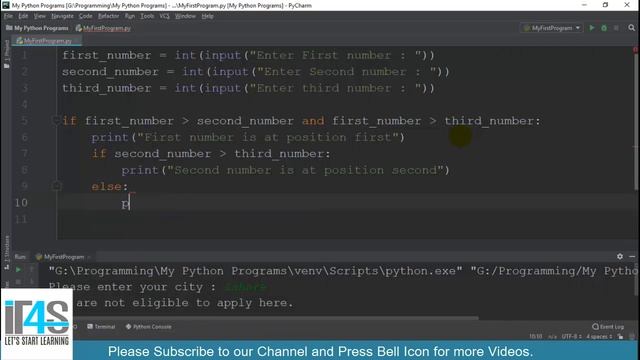 Python Tutorial in Urdu | Hindi | IT4Solutions | Nested If Statements in Python | Nested If else
