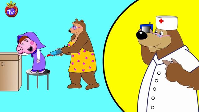 Cartoon For Kids - Five little piggies(Masha) Jumping on the Bed | 5 Little Masha Jumping on the смотреть онлайн