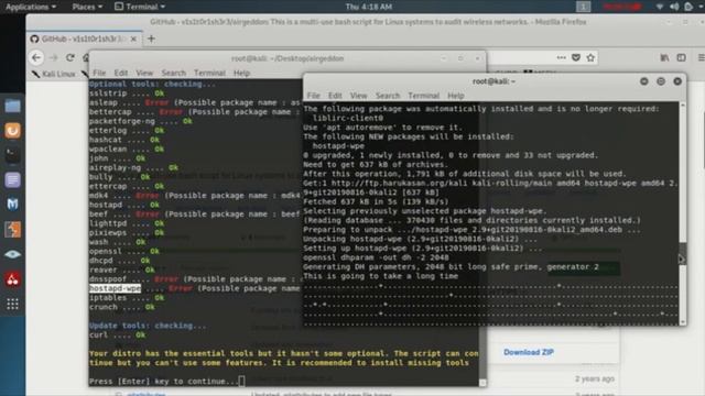 Airgeddon - Wifi Penetration Testing Tool - Installation All error fix - kali linux 2019.3 смотреть онлайн