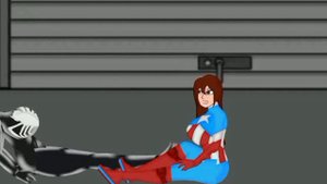 Venom Woman and TikTok girl are fighting / 2D cartoon