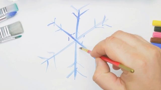 How to Draw a Snowflake. Drawing for Kids | Как нарисовать снежинку. Рисование для детей