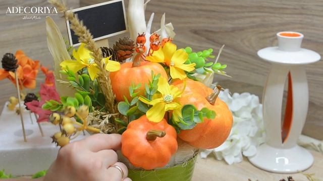 ОСЕНЬ в горшочке, композиция с тыквами смотреть онлайн