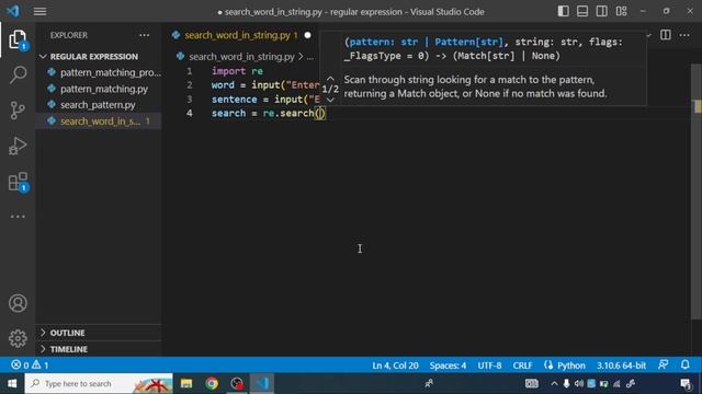 regex searching program in python | regular expression search python | regex searching program