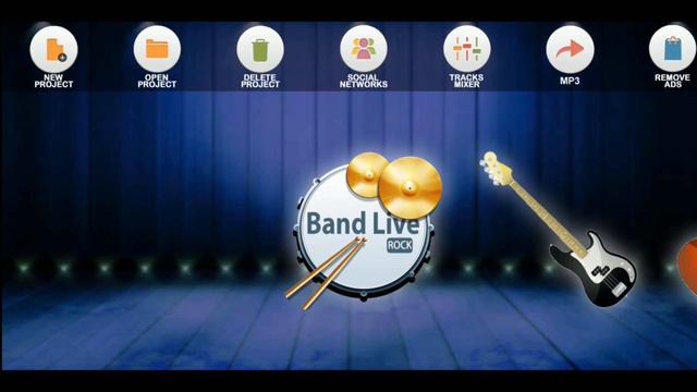 Band Live Rock drum bass guitar piano mic - Musical instruments app