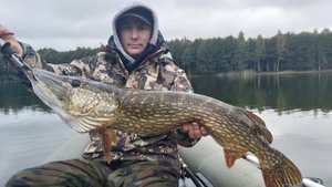 Большому рту - большой кусок! Щука на крупный силикон. Рыбалка в Калининграде.
