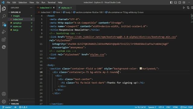 Bootstrap tutorial for beginners 2023 | Create Newsletter Landing page using Bootstrap