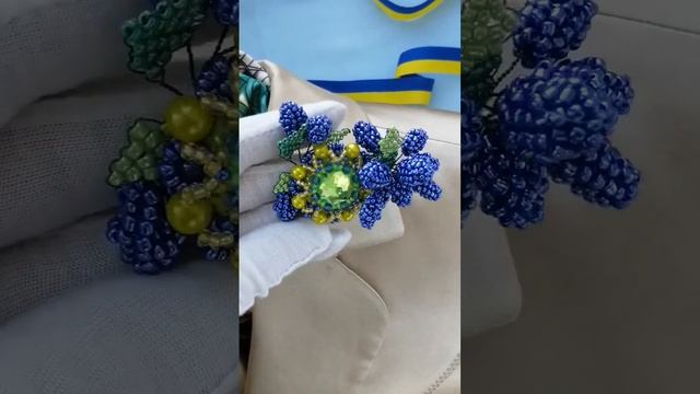 Lilac beaded brooch. Lilac bouquet brooch. Spring. Брошка бузок з бісеру ?️?️?️