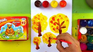 Осень для малыша - рисуем просто красками