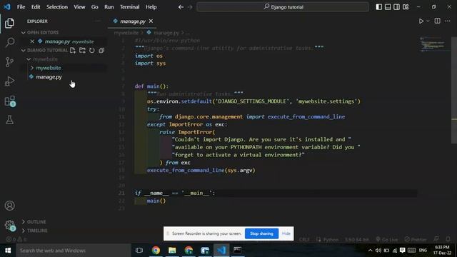 Django Installation & Getting Started |Creating Our First Django Project Python Django Tutorials #2