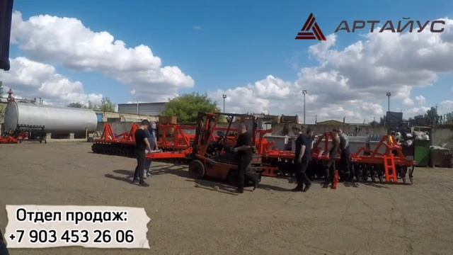 Сборка дисковой бороны 15х2 на заводе Артайус