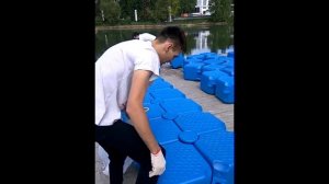 Монтаж понтонных пластиковых модулей