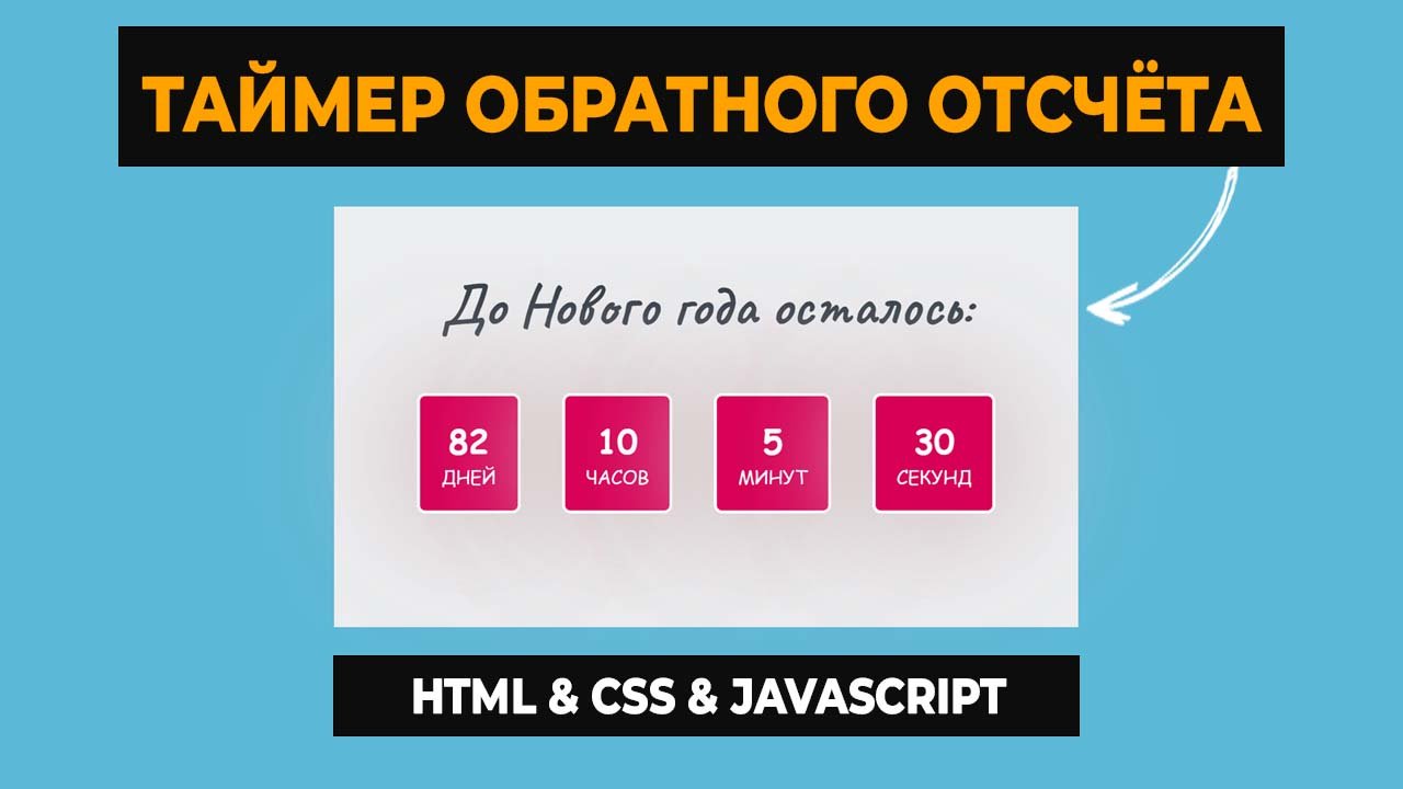 Таймер обратного отсчета до конца года HTML, CSS. JavaScript