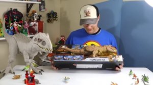 Jurassic World Camp Cretaceous Super Colossal Indominus and T-Rex Dinosaur Review!