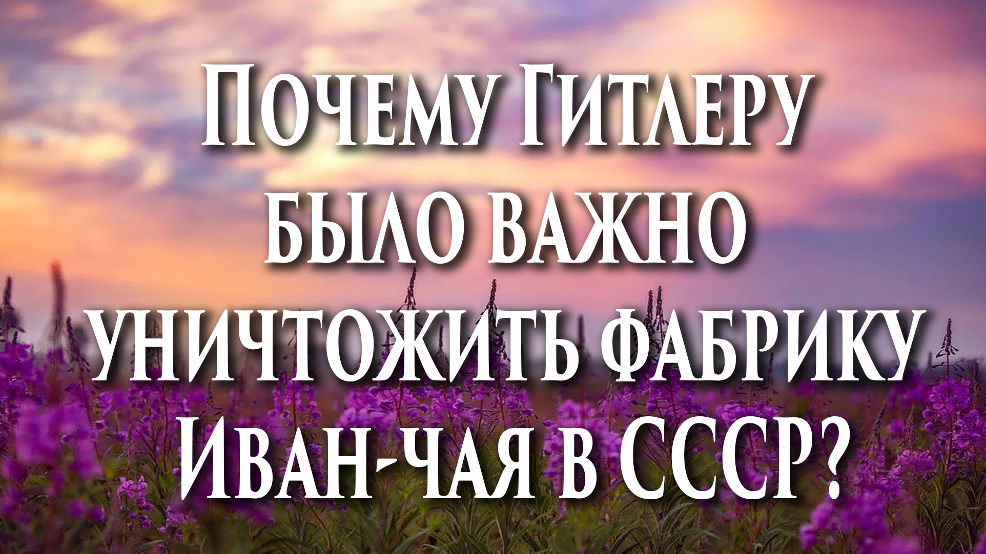 ?Почему Гитлеру было важно уничтожить фабрику Иван Чая в СССР?