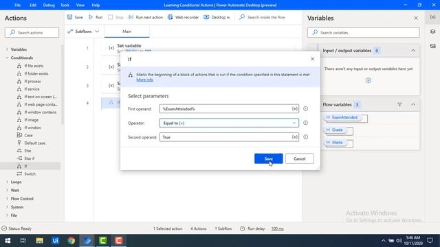 Power Automate Desktop : Working with Conditional Actions (If and Else) смотреть онлайн