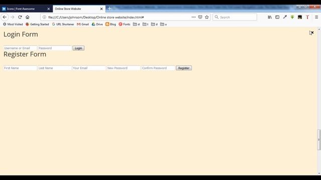 How to Create Online Store Website - 7 (Login & Register Form)
