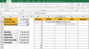 Financial function in Excel. PMT, PPMT, IPMT, PV, FV, NPER Function.