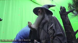 Иэн МакКеллен спорит с Энди Серкис на съёмках Хоббита