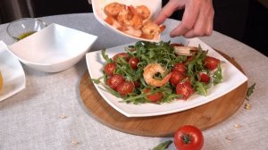 САЛАТ С КРЕВЕТКАМИ.  ЛЕГКИЙ И ОЧЕНЬ ВКУСНЫЙ!