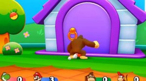 Mario Party Star Rush - 4 Player Mini Games - Yoshi Mario DK Diddy Kong All Bosses (Master Cpu)