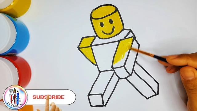 How to draw Noob Roblox | Как нарисовать нуба Роблокса | NoobRobloxの描き方 - Drawing Coloring for Kids смотреть онлайн