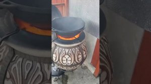 Обжиг нового чугунного казана 12 литров.