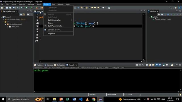COMPILE JAVA FILE IN ECLIPSE WITHOUT RUNNING | L-10 | JAVA COURSE FOR BEGINNERS 2023