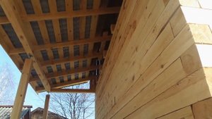 Брусовой дом 6х6 с мансардной крышей и верандой. г. Тюмень