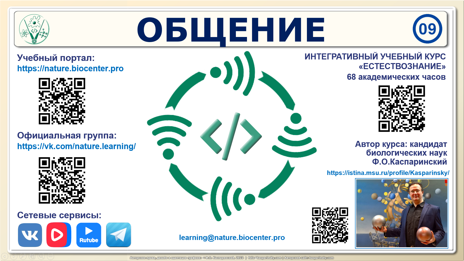 Тема 09. Общение. Интегративная видеолекция курса “Естествознание” Феликса Каспаринского