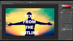 Photoshop Tutorial: The Text OUTLINE Effect| Текст из контура в Photoshop