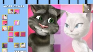 Собираем пазл говорящий кот Том и кошечка анжелика. 7