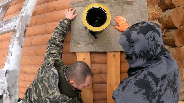 Сэндвич дымоход через стену