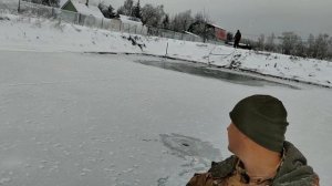 Выкопали пруд для карпа. Покормили. Смотрим карпа под водой