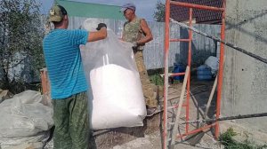 Растворонасос р 100, он же 125. Заливка полистирол бетона.