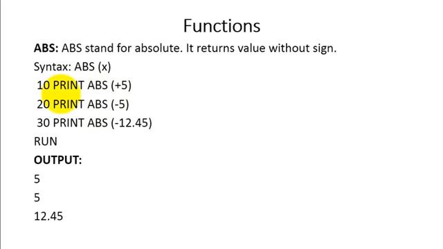 ABS Function in gw basic| use of ABS function in gw basic|10th class computer lectures in urdu/Hind