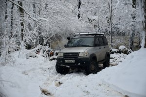 Зимняя сказка - дорога от Крепостной до стоянки на ручье Красный Ерик с места водителя УАЗа