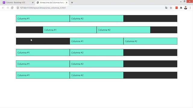 Alineación, Orden y Desplazamiento de Columnas en Bootstrap смотреть онлайн