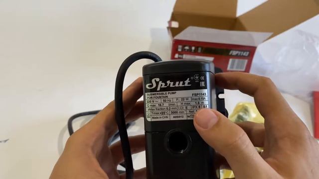 Насос для фонтана Sprut FSP-1143 (для пруда, для воды, фонтан) Спрут распаковка и обзор