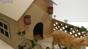 ДОМ ДЛЯ КОТА С ВЕРАНДОЙ ИЗ КАРТОНА