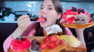 МУКБАНГ депрес, круглый круассан, булочки и пирожные сладкий mukbang