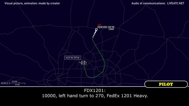 Engine failure. Emergency return after departure | FedEx DC-10 | Dallas-Fort Worth, ATC смотреть онлайн