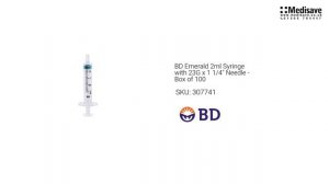 BD Emerald 2ml Syringe with 23G x 1 1 4 Needle Box of 100 307741