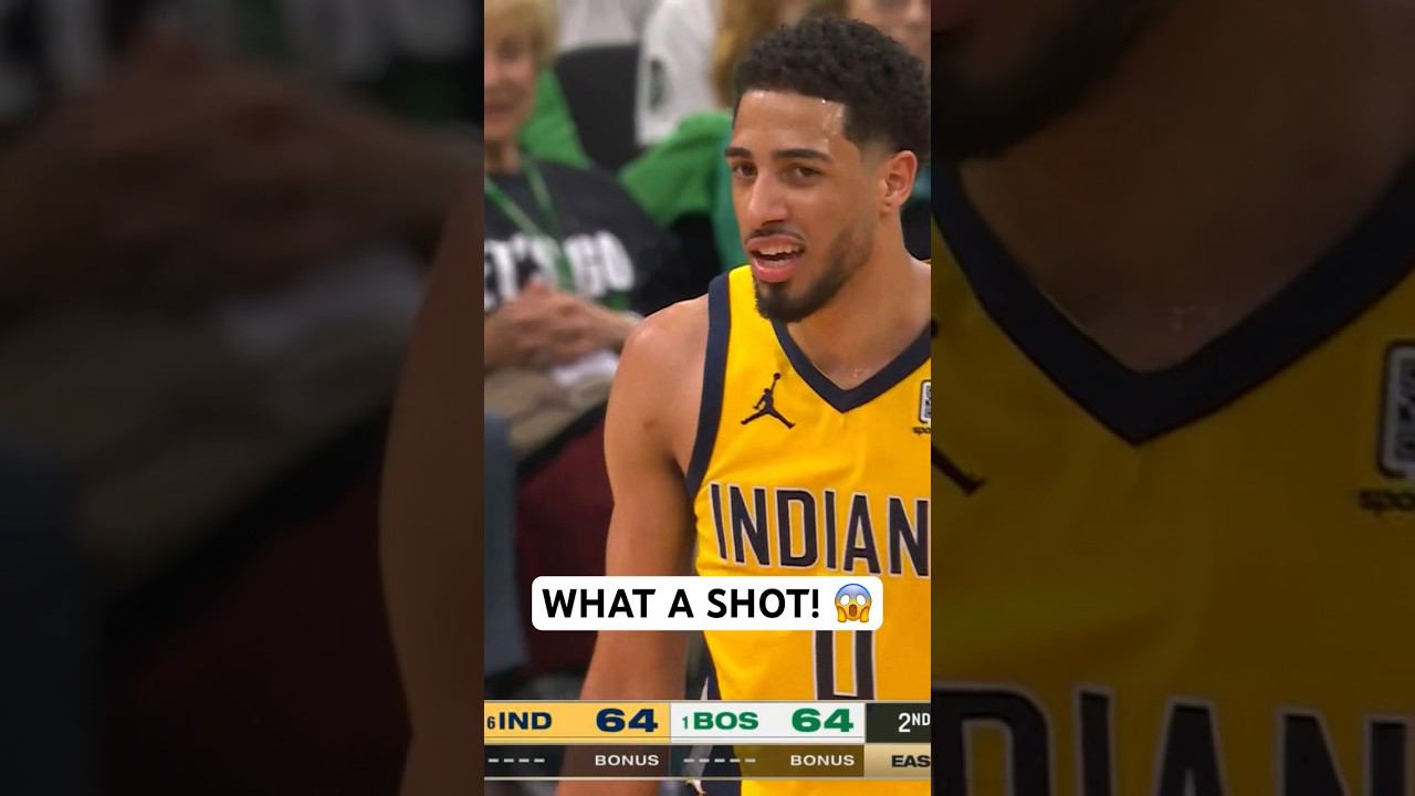 Tyrese Haliburton from the LOGO in the final seconds of the half!  | #Shorts