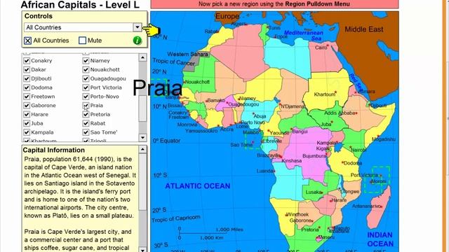 Learn the capitals of Africa! Geography Tutorial Game - Learning Level смотреть онлайн