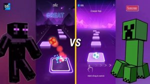 Minecraft - Enderman Rap vs Creeper Rap (Dan Bull + Rockit Gaming) Tiles Hop EDM Rush