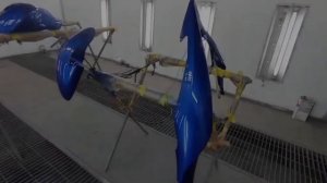 Покраска мотоцикла в синий candy