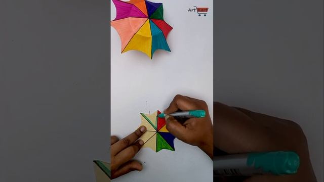 Make an easy paper Umbrella  #drawing #art #painting g