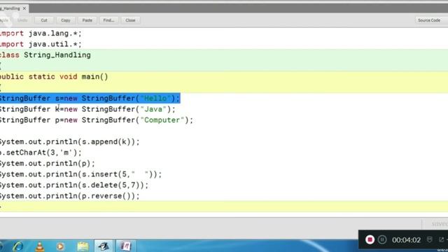 STRINGBUFFER FUNCTIONS IN JAVA , append, insert,m delete,setlength,reverse,setcharat