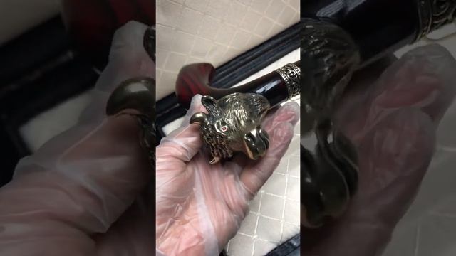 Трость с головой быка - «Золотой Телец» на заказ. Обзор. Производства мануфактуры Vostrotini